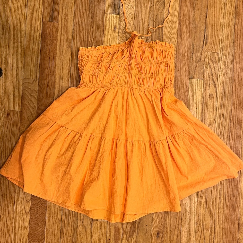 Orange Strapless Dress
